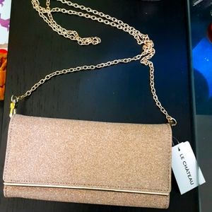 Le chateau blush sparkling handbag new